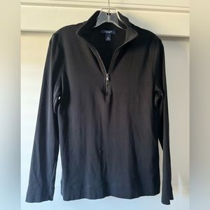 Chaps Black Mock Neck 1/2 Zip Pullover Size L